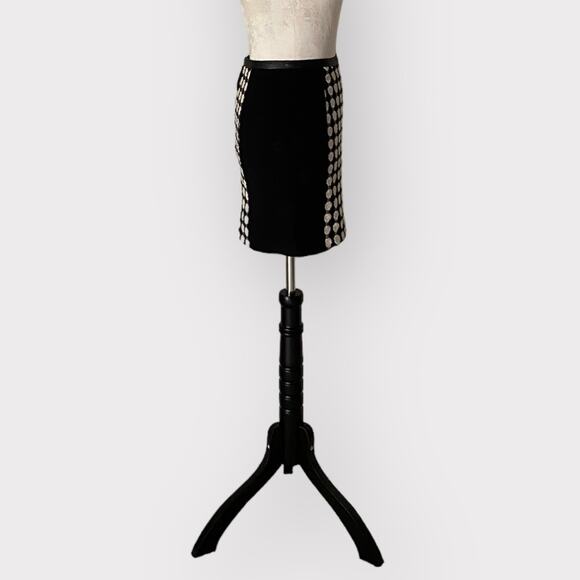 H&M Checker Mini Skirt Black White S - Picture 3 of 5